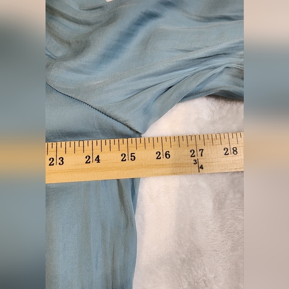 LOFT Light Blue Blouse with Ruffle Neckline, EUC, Size XXL - Picture 6 of 7